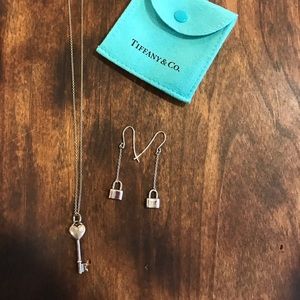 Authentic Tiffany and Co necklace and earrings set